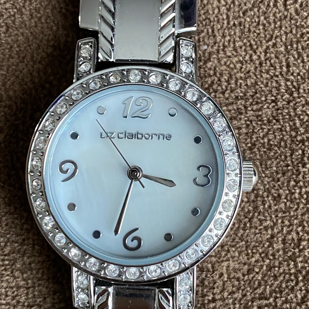 Silver Mother of Pearl Watch by Liz Claiborne